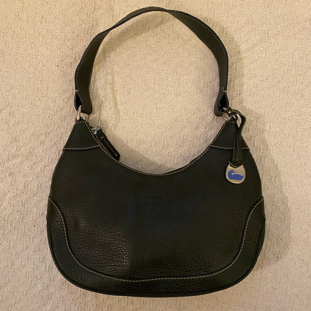 Vintage Dooney & Bourke Green Leather Hobo Bag